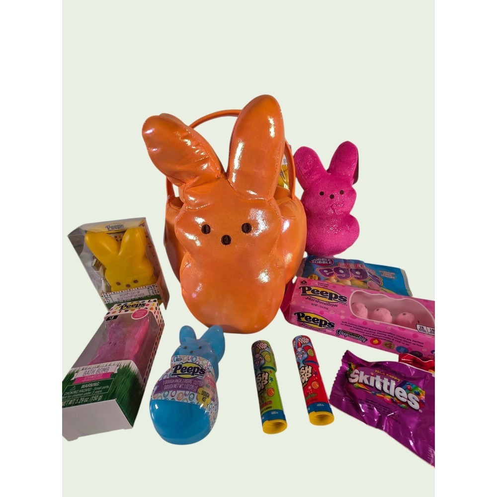 Soft Filled Peeps Shiny Orange Bunny Easter Basket 12" Bluetooth Speaker Plush